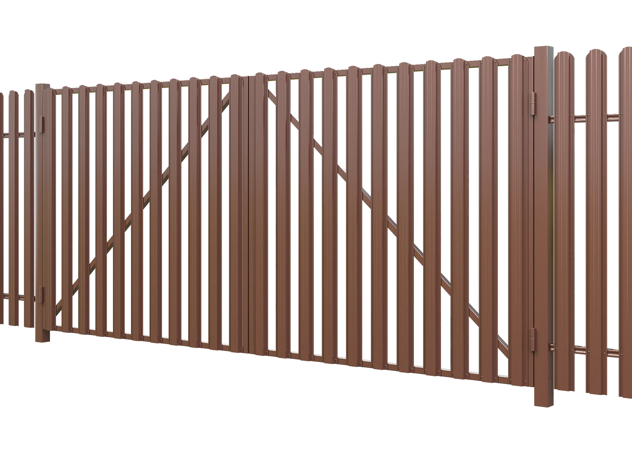 ворота к забору штакетник