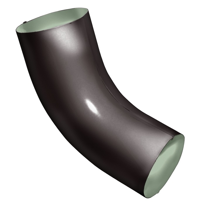 Колено трубы GRAND LINE PE металл RAL 8017 шоколадный 100 мм 60 гр