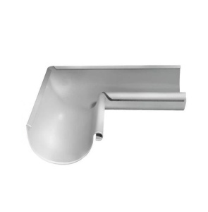 Угол желоба внутренний 90 гр. металл Grand Line (RAL 9003 сигнально белый) 150 мм