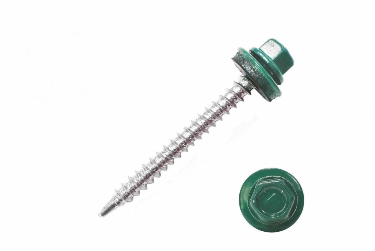 Саморез кровельный 4,8х50мм RAL6005 зеленый мох