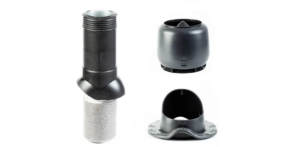 Комплект Starke труба вентиляционная D-125мм, проходной элемент, колпак для м/ч монтерей серый