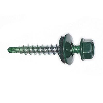 Саморез кровельный 4,8*35мм RAL6005 зелёный мох (100шт) в Благовещенске