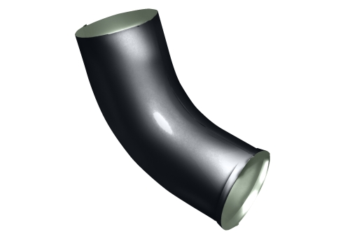 Колено стока GRAND LINE PE металл RAL 7024 графитовый 100 мм