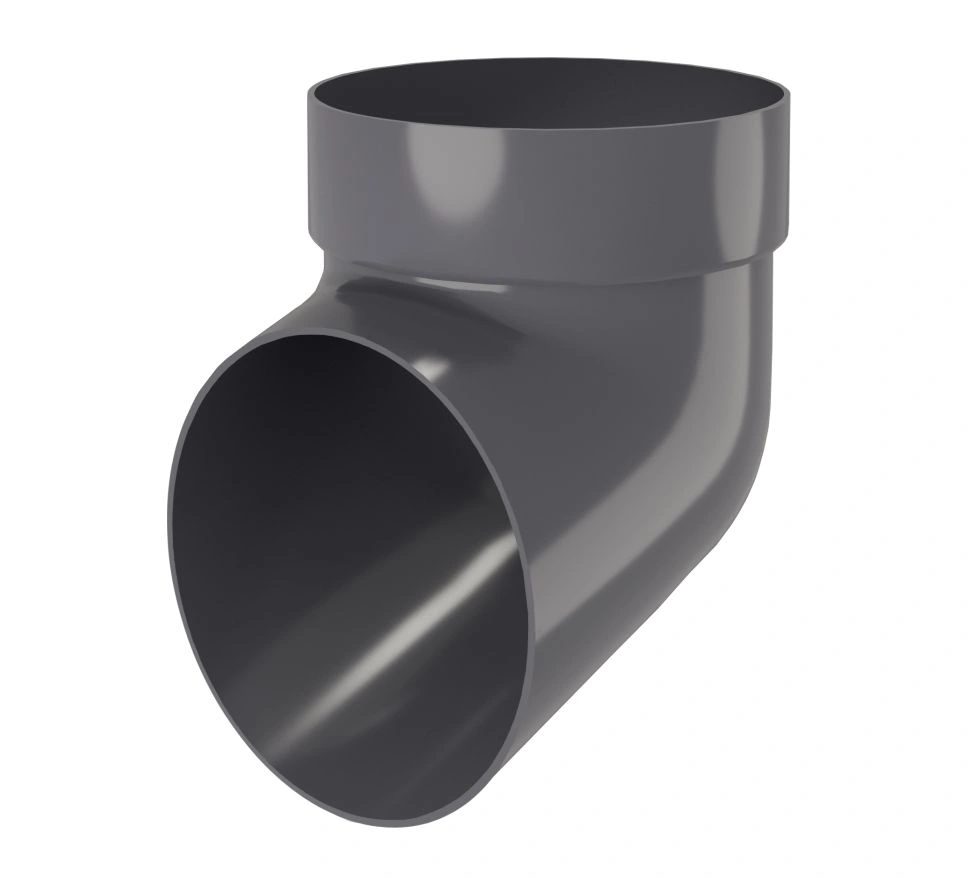 Колено сливное ПВХ Grand Line (графит) 87 мм.