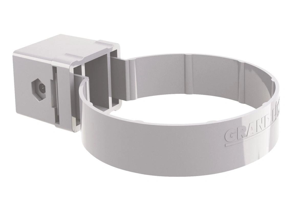 Хомут трубы ПВХ Kliker Grand Line (белый) 87 мм.