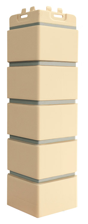 Угол внешний GRAND LINE Design Клинкерный кирпич молочный/пломбирный (шов RAL7006) 390*120мм