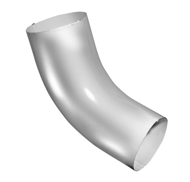 Колено трубы GRAND LINE PE металл RAL 9003 сигнально белый 100 мм 60 гр