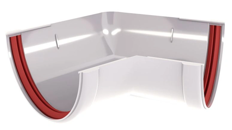 Угол желоба 120мм 135 гр. ПВХ Grand Line (белый)