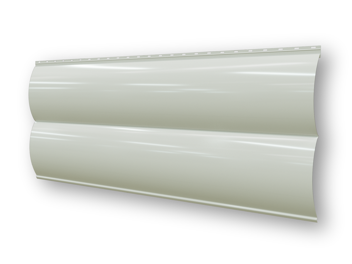 Сайдинг металлический "Двойное бревно" 388 (354) (0,45/9003 сигнально-белый)