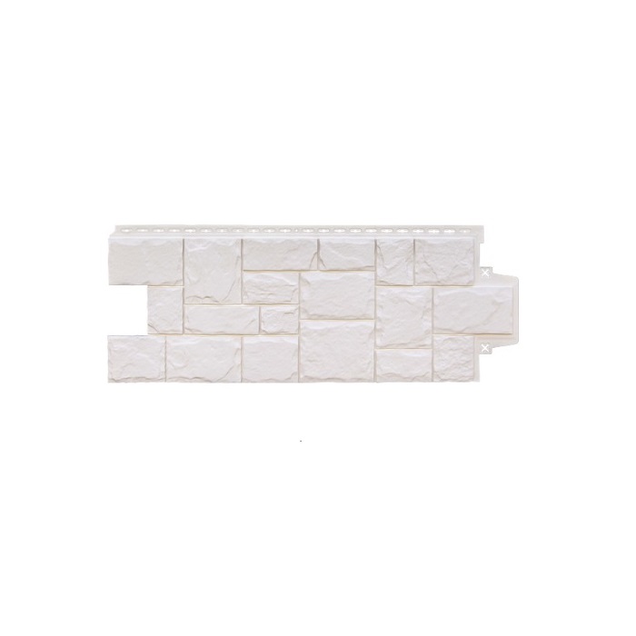 Панель фасадная GRAND LINE Classic Крупный камень молочный 982*383мм 0,38м²