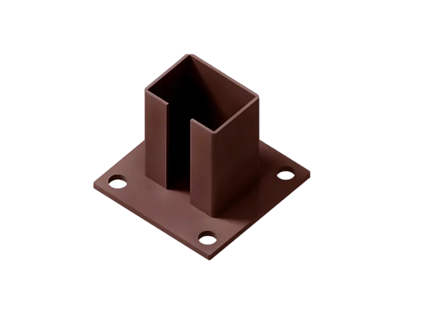 Крепление опорного столба 63х52 (пор. окраш. 8017 шоколад)
