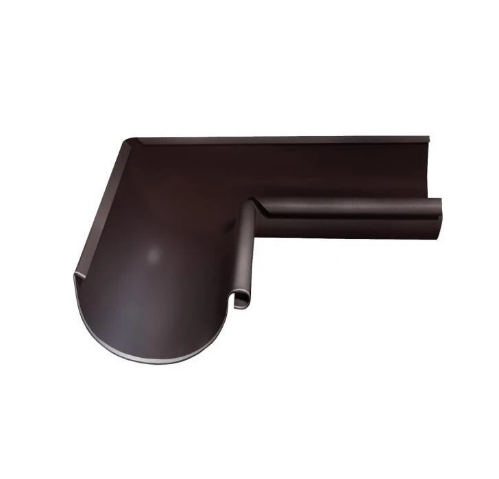 Угол желоба внутренний GRAND LINE PE металл RAL 8017 шоколадный 150 мм 90 гр