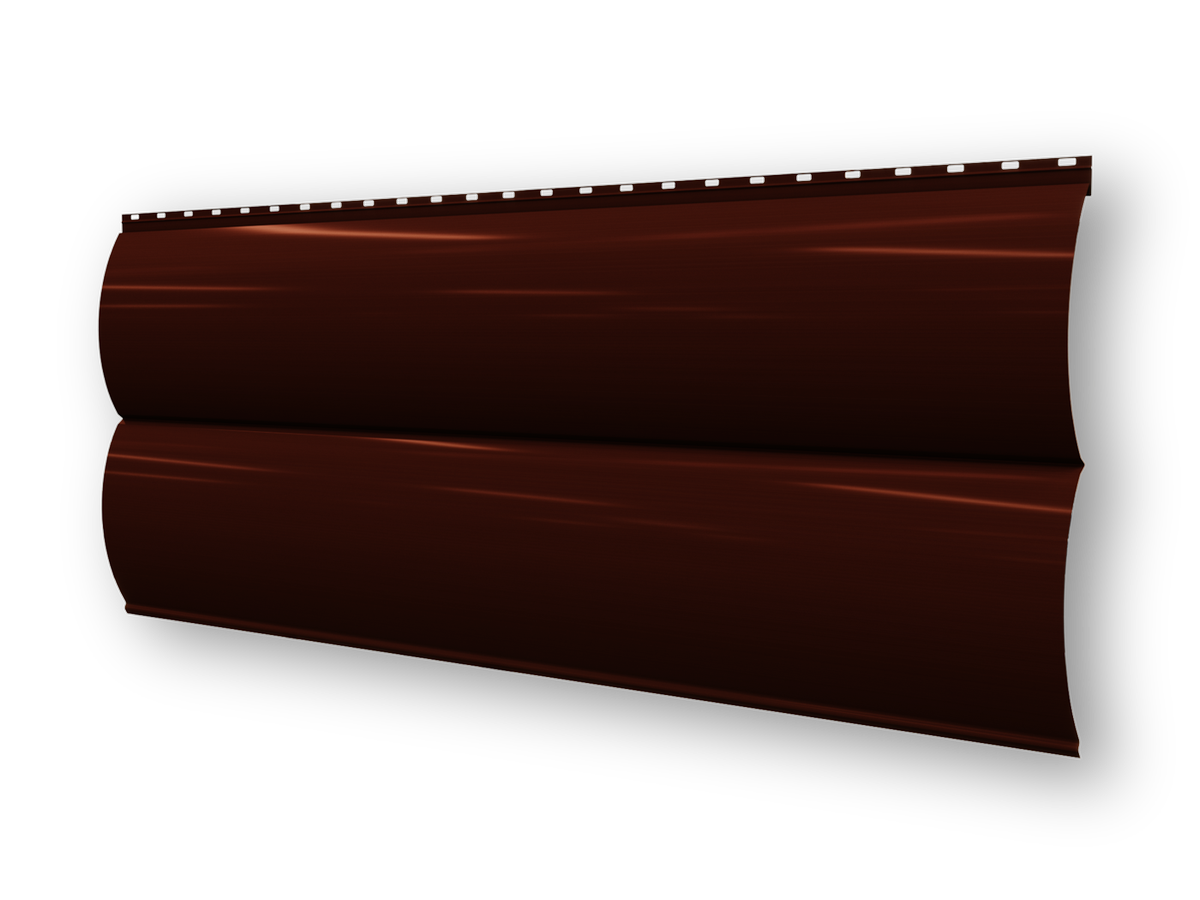 Сайдинг металлический "Двойное бревно" 388 (354) ПА, ПХ (0,4/8017 шоколад)